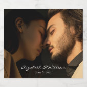 Elegant paar foto Jubileum bruiloft Sparkling Wijnetiket (Enkel label)