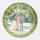 Elegant paar foto lente zomer bruiloft gunst magneet (Voorkant)