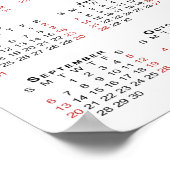 Elegant paar foto namen 2026 kalender poster (Hoek)