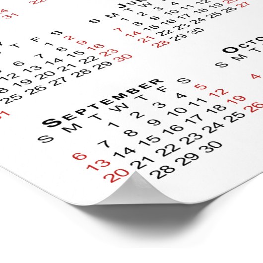 Elegant paar foto namen 2026 kalender poster (Hoek)