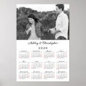 Elegant paar foto namen 2026 kalender poster (Voorkant)