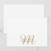 Elegant Paar Goud Zwart Monogram Logo Notitiekaartje (Voorkant / Achterkant)