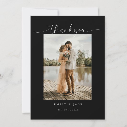 Elegant paar Minimalistisch Eenvoudig Script Trouw Kaart (Voorkant)