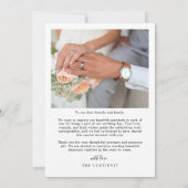 Elegant paar Minimalistisch Eenvoudig Script Trouw Kaart (Achterkant)