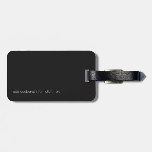 Elegant paar namen op zwart bagagelabel (Achterkant horizontaal)