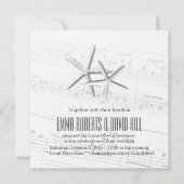 Elegant Paar of Starfish Musical Wedding Kaart (Voorkant)