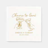 Elegant Paar Proost op Liefde Minimalistische Brui Servet (Voorkant)