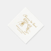 Elegant Paar Proost op Liefde Minimalistische Brui Servet (Hoek)