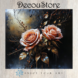 Elegant paar rozen decoupage tissuepapier