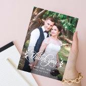 Elegant paar trouwfoto Dank u kaart