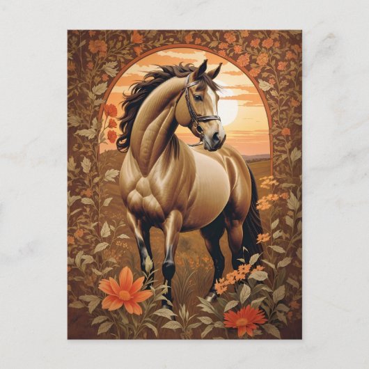 Elegant paard bij zonsondergang briefkaart (Voorkant)