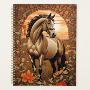 Elegant paard bij zonsondergang planner