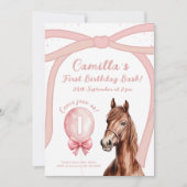 Elegant paard boog 1e verjaardag kaart (Voorkant)