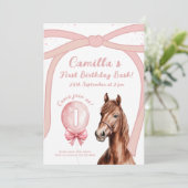 Elegant paard boog 1e verjaardag kaart (Staand voorkant)