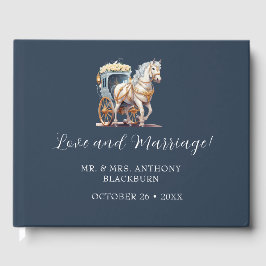 Elegant paard getrokken koets bruiloft gastenboek