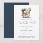 Elegant Paard Getrokken Koets Bruiloft Save the Da Kaart (Voorkant / Achterkant)