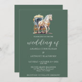 Elegant Paard Getrokken Koets Bruiloft Uitnodiging (Voorkant / Achterkant)