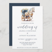 Elegant Paard Getrokken Koets Bruiloft Uitnodiging (Voorkant / Achterkant)