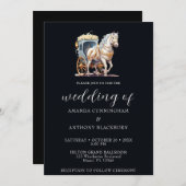 Elegant Paard Getrokken Koets Bruiloft Uitnodiging (Voorkant / Achterkant)