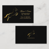 Elegant paard in Gouden Kleur Visitekaartje (Voorkant / Achterkant)