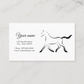 Elegant paard in zwarte kleur afsprakenkaartje (Achterkant)