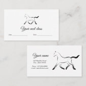 Elegant paard in zwarte kleur afsprakenkaartje (Voorkant / Achterkant)