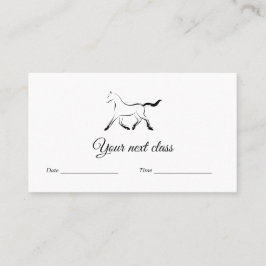 Elegant paard in zwarte kleur afsprakenkaartje