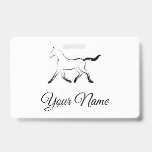 Elegant paard in zwarte kleur badge