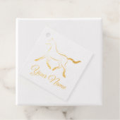 Elegant paard in zwarte kleur bedankjes labels (Met doos)