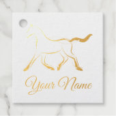 Elegant paard in zwarte kleur bedankjes labels (Voorkant)