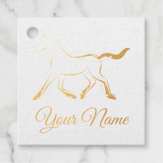 Elegant paard in zwarte kleur bedankjes labels (Voorkant)