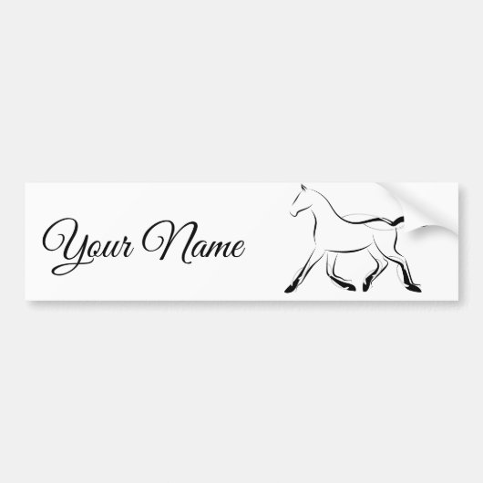 Elegant paard in zwarte kleur bumpersticker (Voorkant)