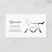 Elegant paard in zwarte kleur klantenkaartje (Achterkant)