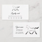 Elegant paard in zwarte kleur klantenkaartje (Voorkant / Achterkant)