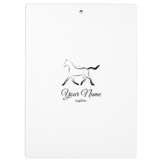 Elegant paard in zwarte kleur klembord (Achterkant)