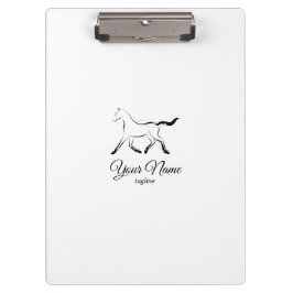 Elegant paard in zwarte kleur klembord