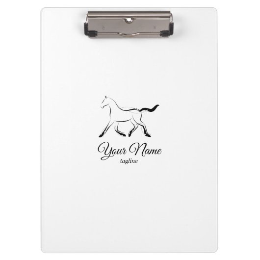 Elegant paard in zwarte kleur klembord (Voorkant)