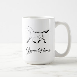 Elegant paard in zwarte kleur koffiemok