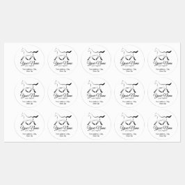 Elegant paard in zwarte kleur labels