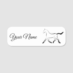 Elegant paard in zwarte kleur naamplaatje