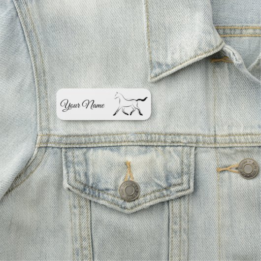 Elegant paard in zwarte kleur naamplaatje (In situ)