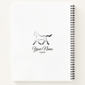 Elegant paard in zwarte kleur notitieboek (Achterkant)