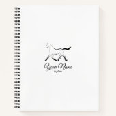 Elegant paard in zwarte kleur notitieboek (Voorkant)