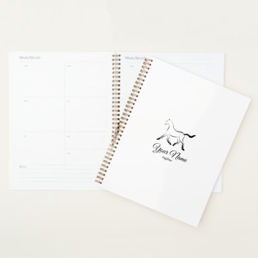 Elegant paard in zwarte kleur planner (Display)