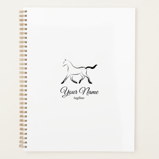 Elegant paard in zwarte kleur planner (Voorkant)