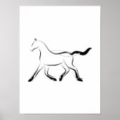 Elegant paard in zwarte kleur poster (Voorkant)