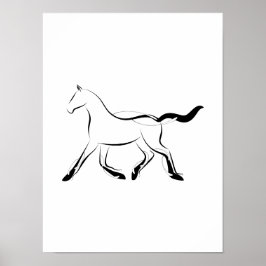 Elegant paard in zwarte kleur poster