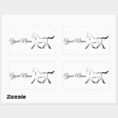 Elegant paard in zwarte kleur rechthoekige sticker (Vel)