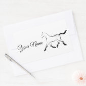 Elegant paard in zwarte kleur rechthoekige sticker (Envelop)