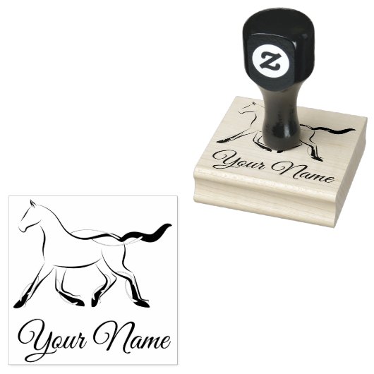 Elegant paard in zwarte kleur rubberstempel (Gestempeld)